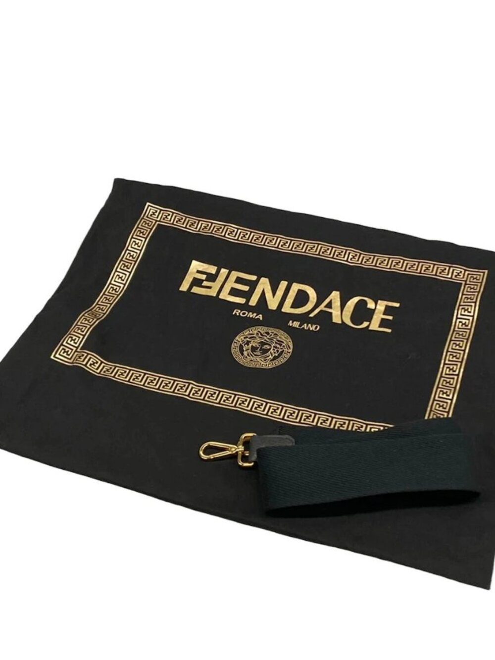 FENDI - 8BH395 Black Gold Canvas Tote Bag - Picture 14 of 15